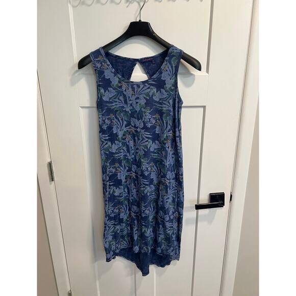 Fresh Produce Sleeveless Cotton Midi Dress Blue Tropical Pattern Boho Size XS - Picture 3 of 12